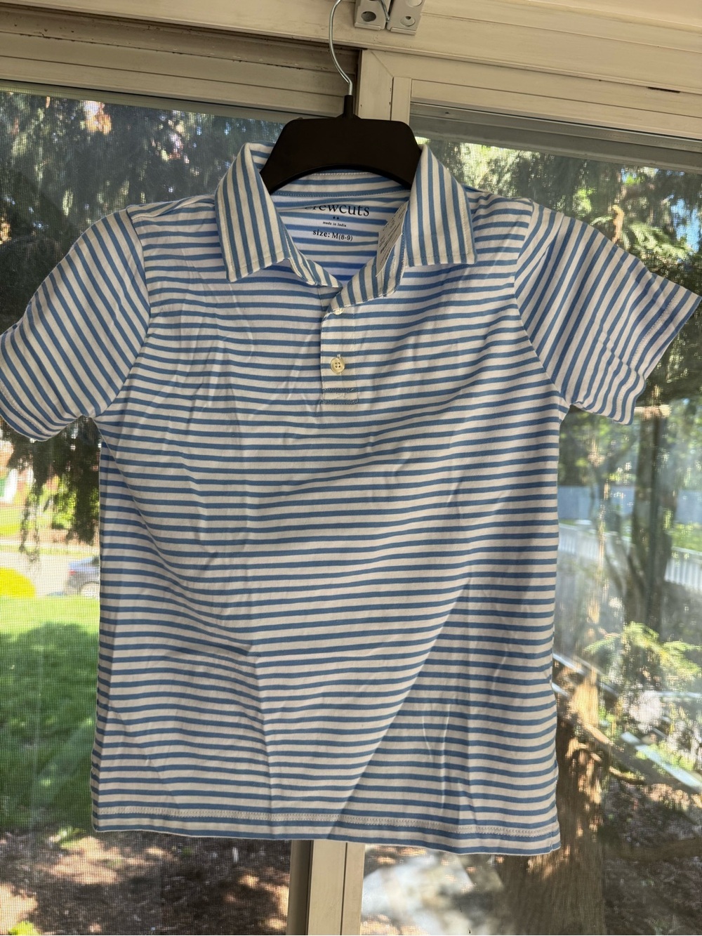 Jcrew Crewcuts Light Blue and White Striped Polo